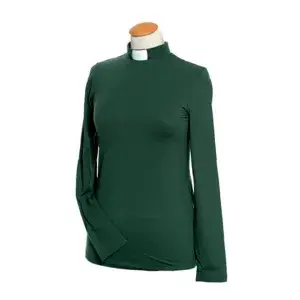 9132-LS Trikåtopp Mørk grønn, lang erm.
