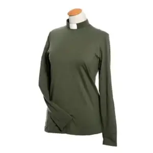9132-LS Trikåtopp Oliven-grønn, lang erm.